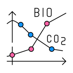 co2 and bio fuel production infographic line icon vector. co2 and bio fuel production infographic sign. isolated symbol illustration
