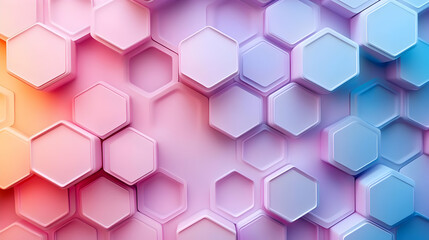 3D Render Abstract Hexagon Background Illustration