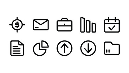 Business icon pack line style
