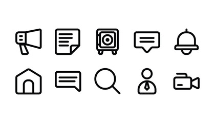 Business icon pack line style