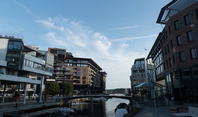 Beautiful canal in the heart of Tjuvholmen