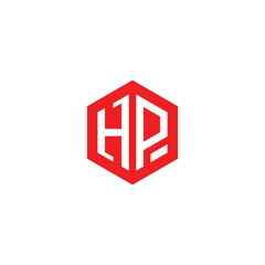 Hexagonal Letter HP Logo Design