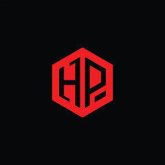 Hexagonal Letter HP Logo Design