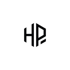 Hexagonal Letter HP Logo Design