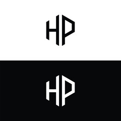 Hexagonal Letter HP Logo Design