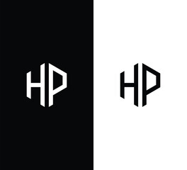 Hexagonal Letter HP Logo Design