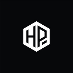 Hexagonal Letter HP Logo Design