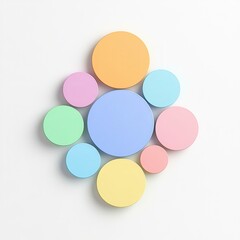 Serene Muted Pastel Circles in a Minimalist Flat Design Illustration Perfect for Modern Aesthetics and Calm Visuals