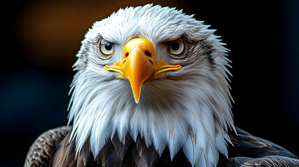 Obraz premium Bald Eagle Portrait - Close Up of a Wild Bird with Sharp Eyes