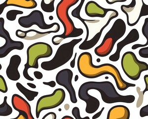 Serene Flow Muted Organic Shapes and Abstract Patterns in Flat Design Illustration for Modern Aesthetic and Creative Projects