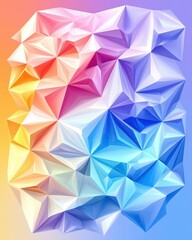 Tranquil Geometric Abstraction Soft Pastel Color Blocks in a Flat Design Illustration for Modern Aesthetic and Minimalist Decor