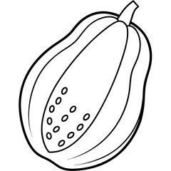 illustration of a papaya on white background