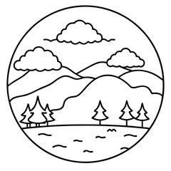 landscape with mountains and snow