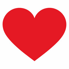 red heart on white background.