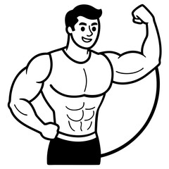 illustration of a bodybuilder man