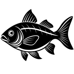 fish on white background.