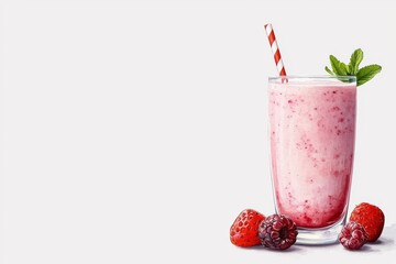 Refreshing Berry Smoothie in a Glass