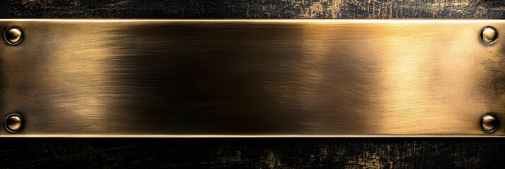 Brushed Metal Background Texture - Gold Plate on Black