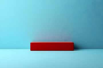 3D Rendered Red Platform on Blue Background