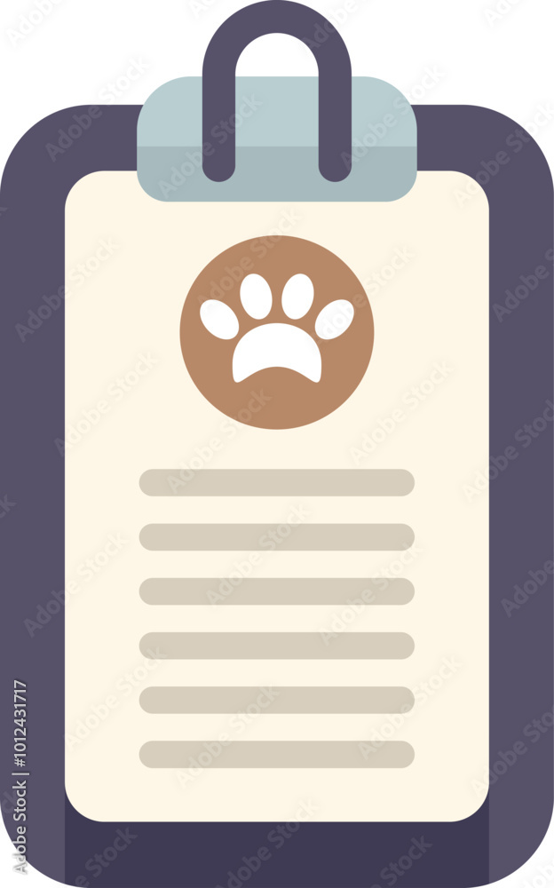 Poster Clipboard is displaying a paw print representing the veterinary care of animals