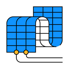 flexible solar panel line icon vector. flexible solar panel sign. isolated symbol illustration