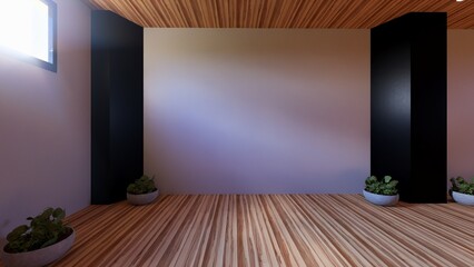 empty room wall nature material 3d render background