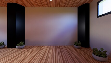empty room wall nature material 3d render background