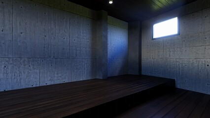 empty room wall nature material 3d render background