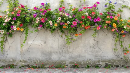 Vibrant Floral Display on Textured Wall