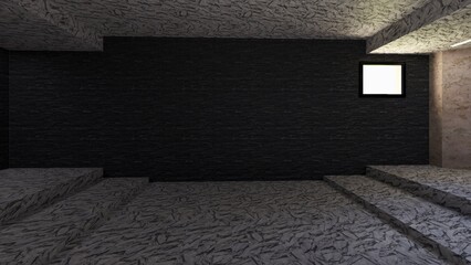 empty room wall nature material 3d render background