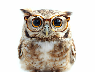 Naklejka premium Wise Owl Photo - Owl with Glasses
