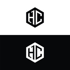 Minimalist Hexagonal Letter HC Logo Design
