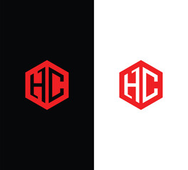 Minimalist Hexagonal Letter HC Logo Design