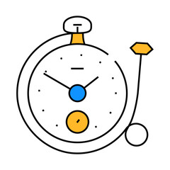 clock with ring line icon vector. clock with ring sign. isolated symbol illustration