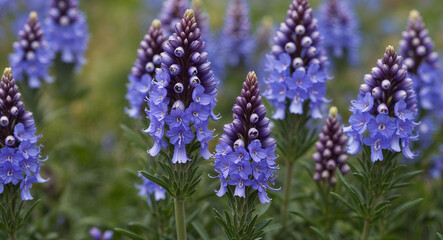 Obraz premium Blue chionodoxa flowers background