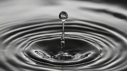 Ripple Drop: Water Impact Creating Waves
Raindrop Splashing on Water Surface with Ripples and Bubbles in Motion, symbolizing the ripple effect of small actions.