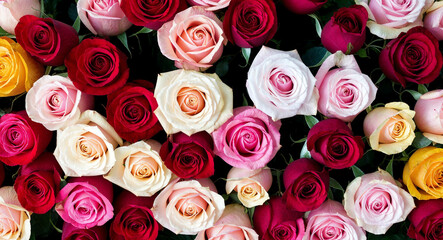 Naklejka premium Colorful rose flowers background