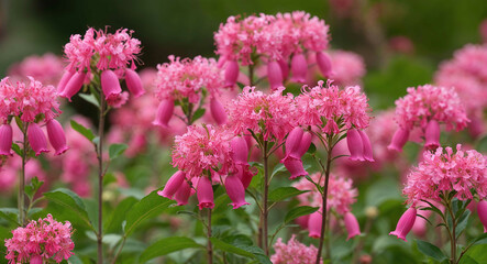 Obraz premium Pink bellflower flowers background