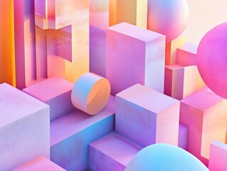 Fototapeta premium Vivid Digital Art of Abstract Cityscape