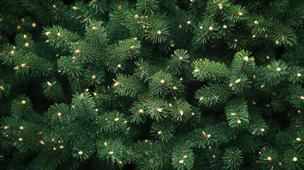 Close-up view of a Christmas tree background