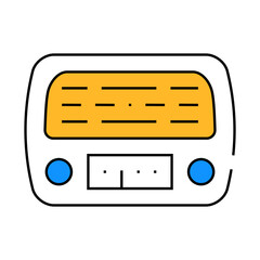 radio retro device line icon vector. radio retro device sign. isolated symbol illustration