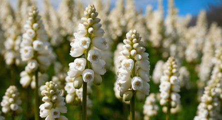 Naklejka premium White candytuft flowers background