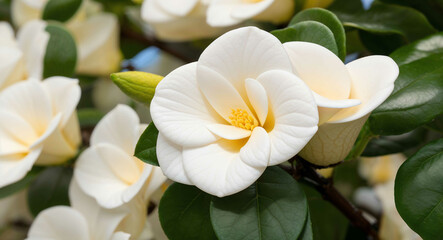 Fototapeta premium White gardenia flowers background