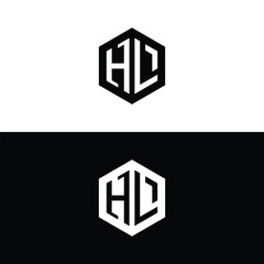 Minimalist Hexagonal HL Lettermark Logo