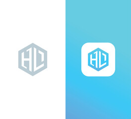 Minimalist Hexagonal HL Lettermark Logo