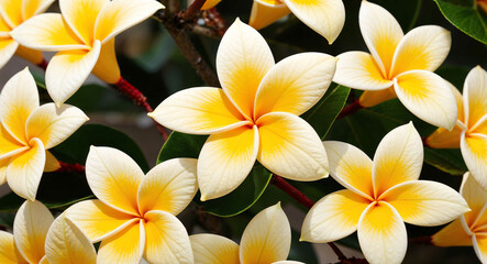 Obraz premium Yellow plumeria flowers background
