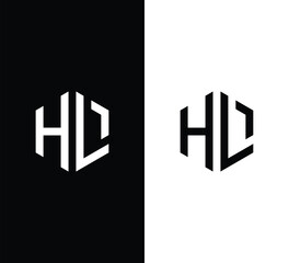 Minimalist Hexagonal HL Lettermark Logo