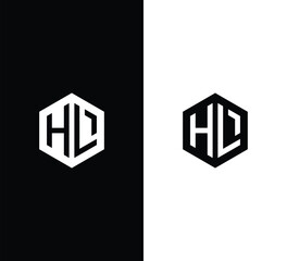 Minimalist Hexagonal HL Lettermark Logo