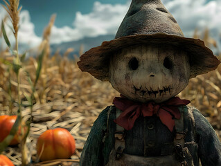 Creepy Scarecrow Illustration: Halloween Harvest