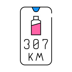 monitoring battery health and charge phone app line icon vector. monitoring battery health and charge phone app sign. isolated symbol illustration